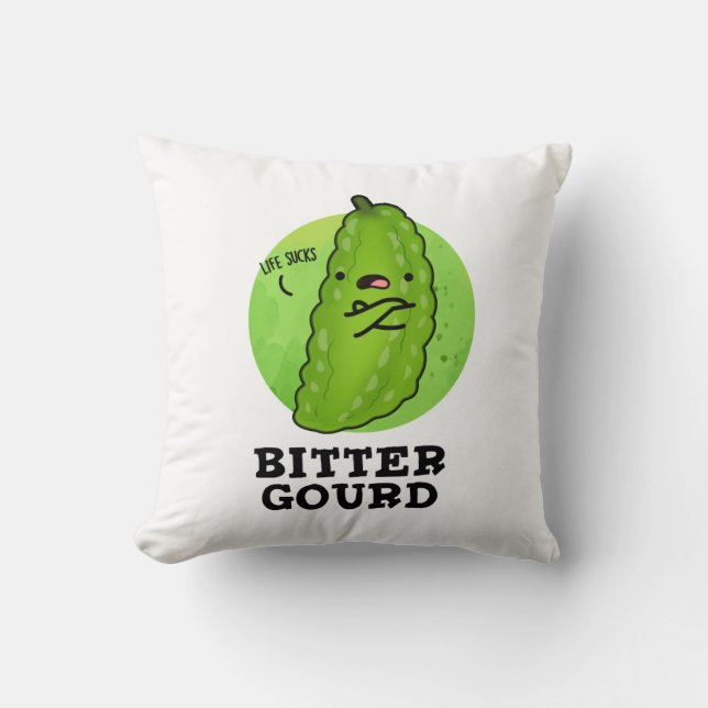 Bitter Gourd Funny Veggie Pun Kudde (Framsida)