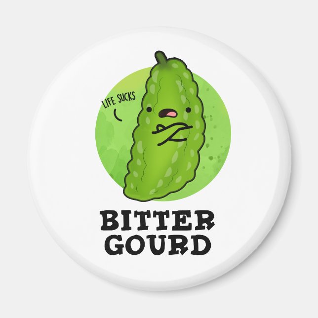 Bitter Gourd Funny Veggie Pun Magnet (Framsidan)