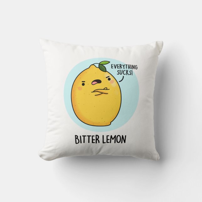 Bitter Lemon Funny Fruit Pun Kudde (Framsida)