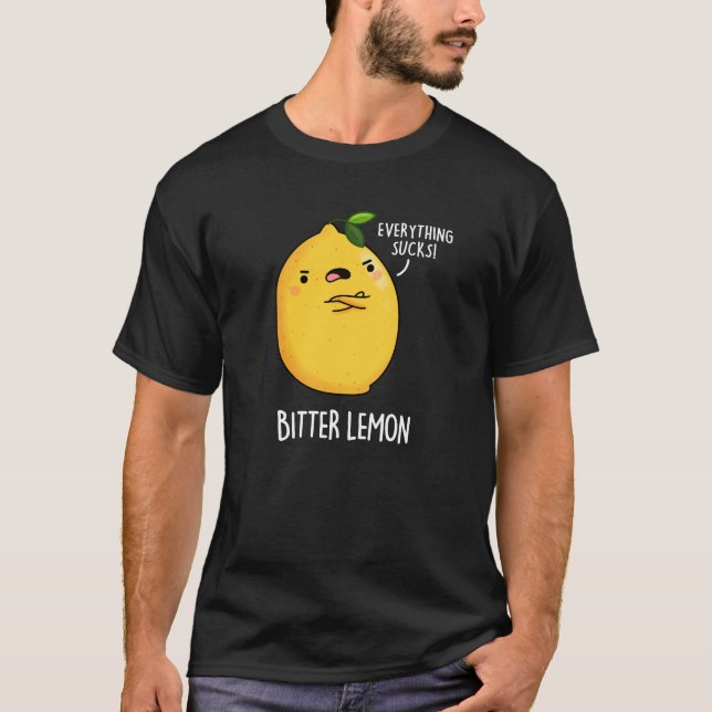 Bitter Lemon Funny Fruit Pun Mörk BG T Shirt (Framsida)