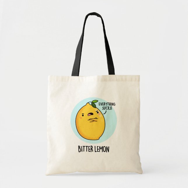 Bitter Lemon Funny Fruit Pun Tygkasse (Framsidan)