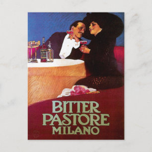 Bitter Pastore Milano Vintage Vin Drink and Art Vykort