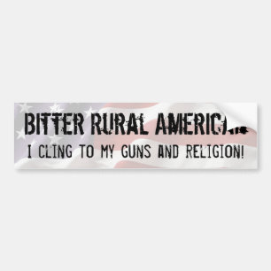 Bitter Rural American klamrar sig fast vid vapen o Bildekal