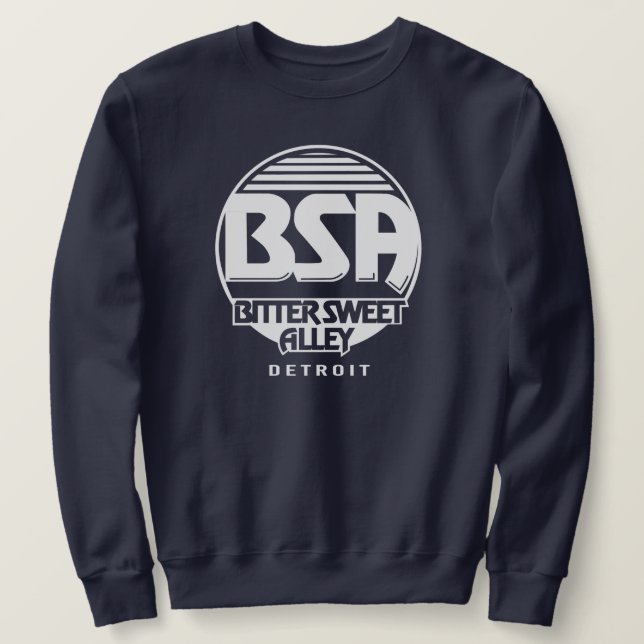 Bitter Sweet Alley (BSA Original) BLK-Logotyp Lång Ärmad Tröja (Design framsida)