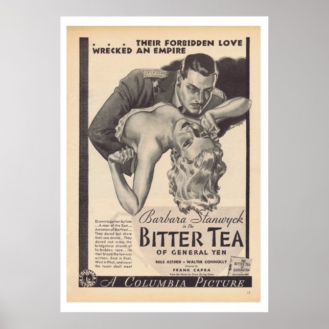 Bitter Tea of General Yen film Barbara Stanwyck Poster (Framsidan)