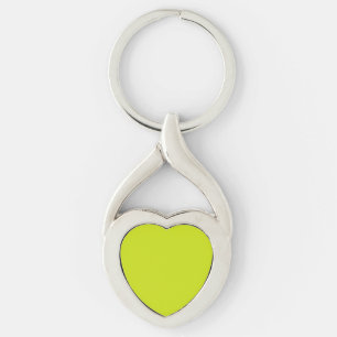 Bittercitron (fast färg) twisted heart silverfärgad nyckelring