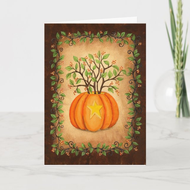Bittergullet & Pumpkin Halloween Kort (Framsida)