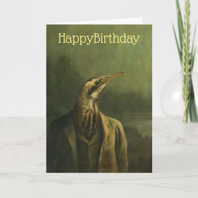 Bittern gentleman Birthday Card Kort (Framsida)