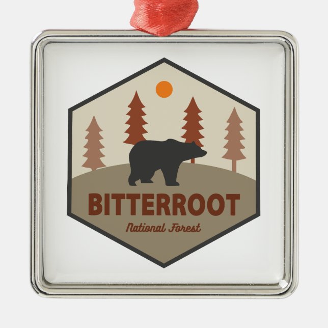 Bitterroot National Forest Bear Julgransprydnad Metall (Framsidan)