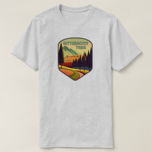 Bitterroot Trail Montana Färg T Shirt (Design framsida)