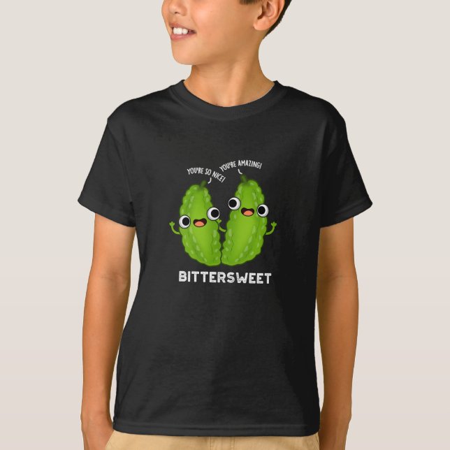 Bittersöt Funny Bitter Gourd Pun Mörk BG T Shirt (Framsida)