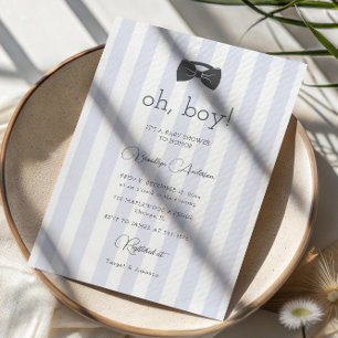 Bitty Bow Oh Boy Baby Shower Inbjudningar