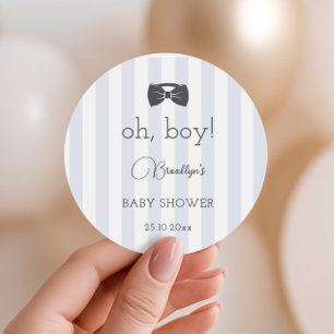 Bitty Bow Oh Boy Baby Shower Runt Klistermärke