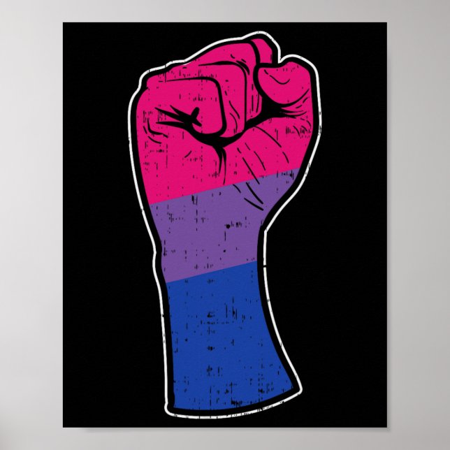 Biual Fist Bi Pride Flagga Support Resistent Höger Poster (Framsidan)