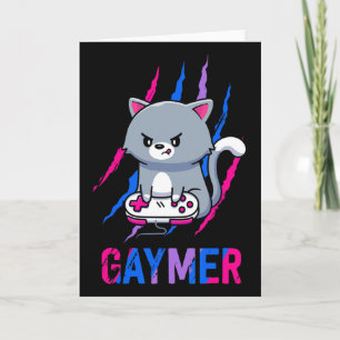 Biual Gaymer Geek Pride Lgbt Gif för videospelentu Kort