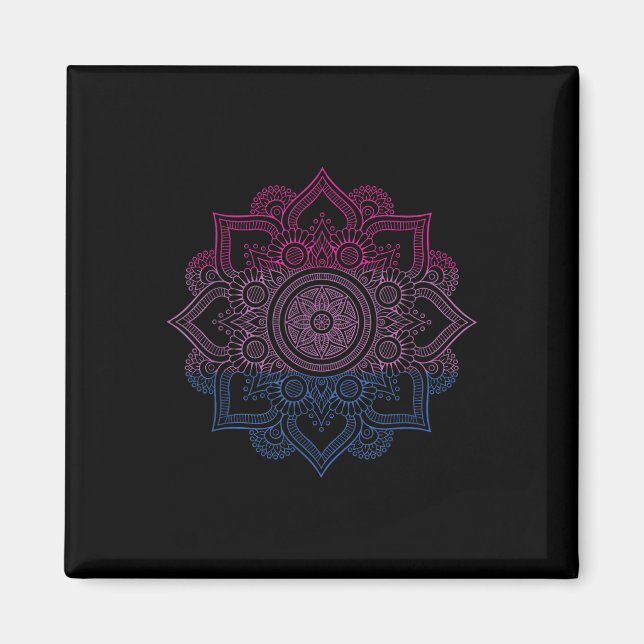 Biual Lgbt Mandala Bi Pride Biuality Lgbt Support Magnet (Framsidan)