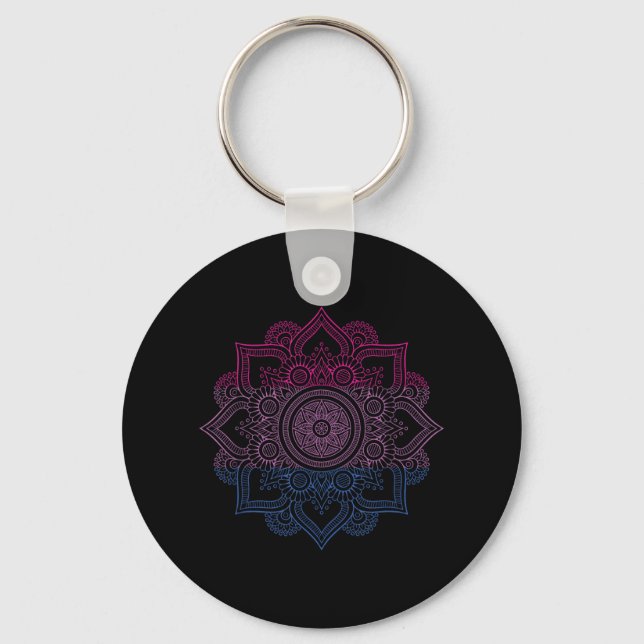 Biual Lgbt Mandala Bi Pride Biuality Lgbt Support Nyckelring (Framsida)