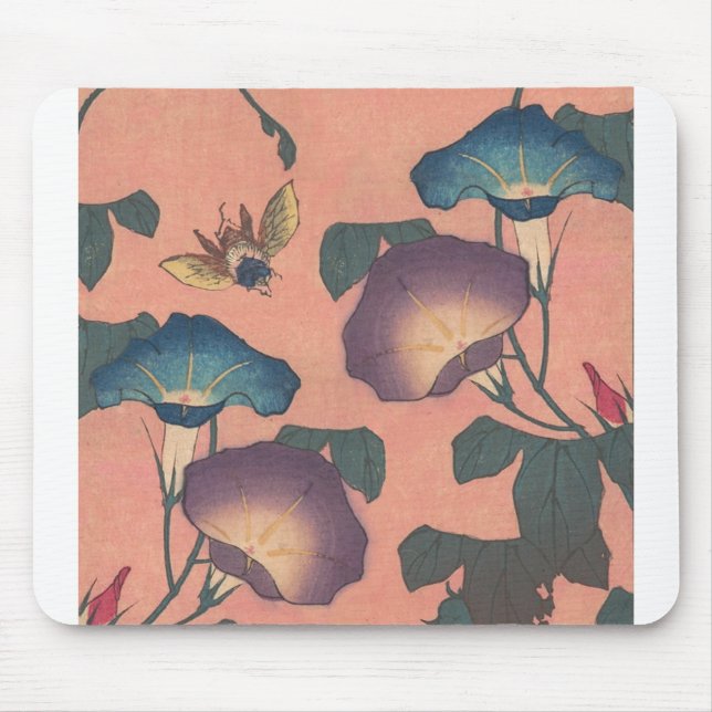 Biv och blomma Japansk asiatisk konst Musmatta (Framsidan)