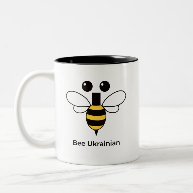 Biv Ukrainare Söt Minimalist Tvåtons Mugg (Vänster)