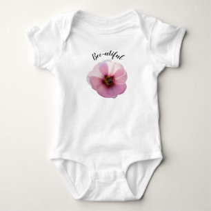 'Bivackerlig' Rosa Glänsande Stockros-Body för Beb T Shirt