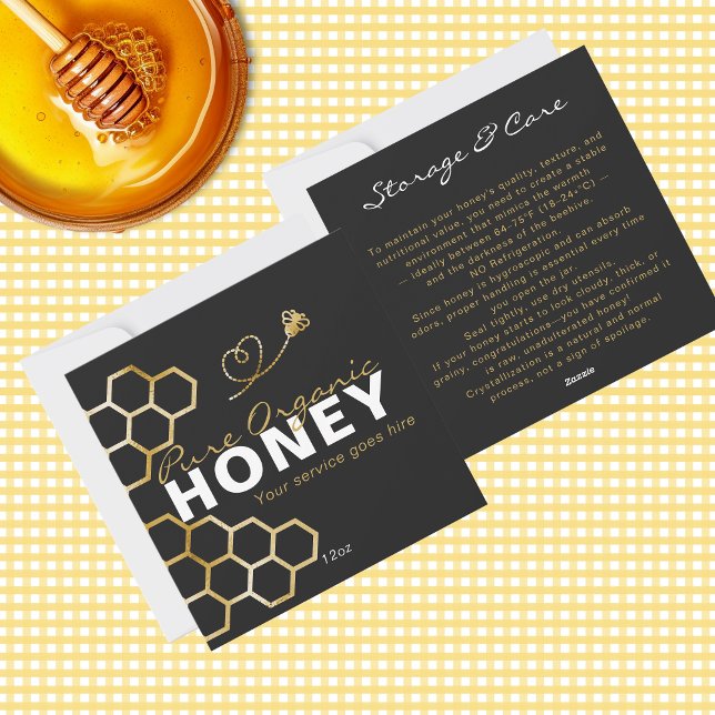 Bivax Bikupa Produktvårdsinsats  Julkort (Black Honey Bees Honeycomb Product Care Insert Holiday Card)