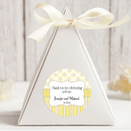 Bivax Gul och Grå Geometrisk Runt Klistermärke