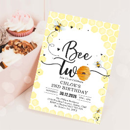 Bivax Honey Bee 2-års födelsedagsinbjudan Inbjudningar