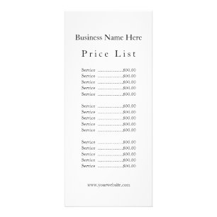 Bivax Prislista Piedestal skylt Reklamkort