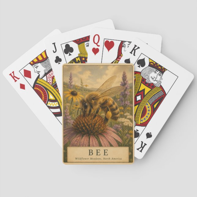 Bivildblommeängar VINTAGE Casinokort (Baksidan)