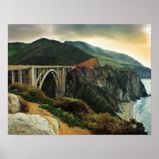 Bixby Bridge Big Sur-utskrift Poster (Framsidan)