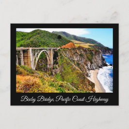 BIXBY BRIDGE PACIFIC KUSTEN HIGHWAY POSTCARD VYKORT