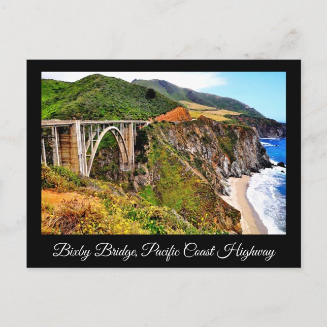 BIXBY BRIDGE PACIFIC KUSTEN HIGHWAY POSTCARD VYKORT (Framsida)