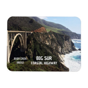 Bixby Creek Bridge, Big Sur-kusten, Strand, Surf, Magnet