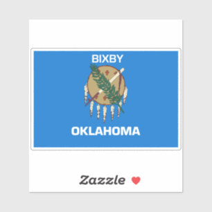 Bixby Oklahoma Flagga Klistermärken