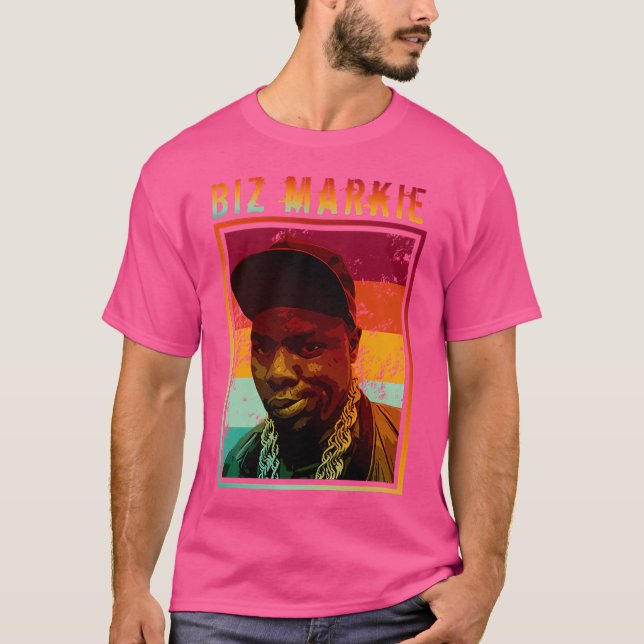 Biz Markie Retro Potrait T Shirt (Framsida)