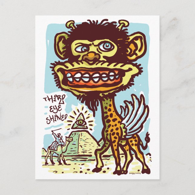 Bizarre Giraffe i Egypten Vykort (Framsida)