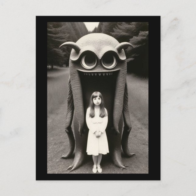 Bizarre Haunted Halloween-vykort Vykort (Framsida)