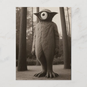 Bizarre One Eyed Forest Monster Halloween Vykort