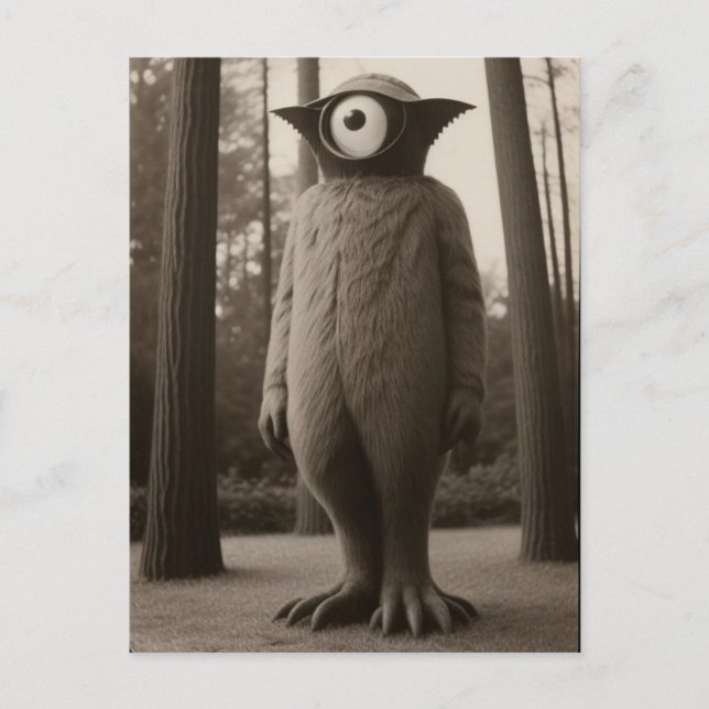 Bizarre One Eyed Forest Monster Halloween Vykort (Framsida)