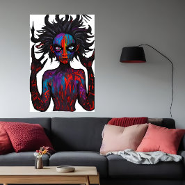 Bizarre pooky monster porträtt | AI Art Poster