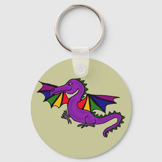 BJ- Rainbow Dragon Keychain Nyckelring (Framsida)