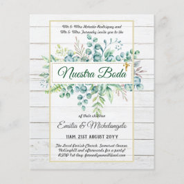 Bjacones de Boda, Spanska Bröllop GREENERY Flygblad