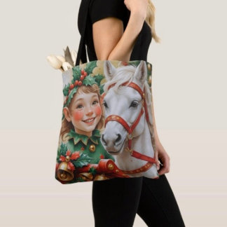 Bjällra Holly och Häst Jul Tomte Tygkasse