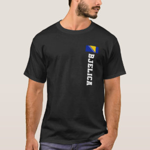 Bjelica Bosnien Flagga Efternamn Jackar Arm Emblem T Shirt
