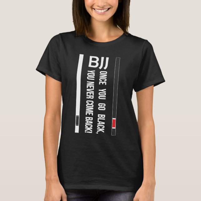 BJJ Black Bälte Funny gång. T Shirt (Framsida)