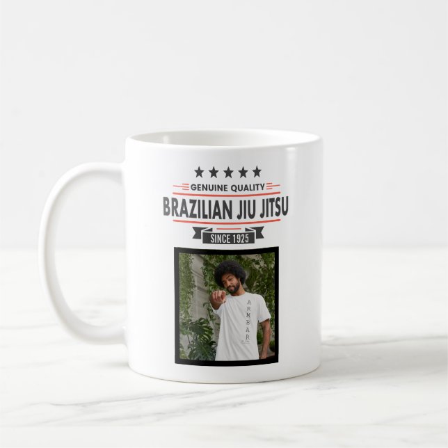 BJJ Black Bälte rankades med Namn och utdelningsda Kaffemugg (Vänster)