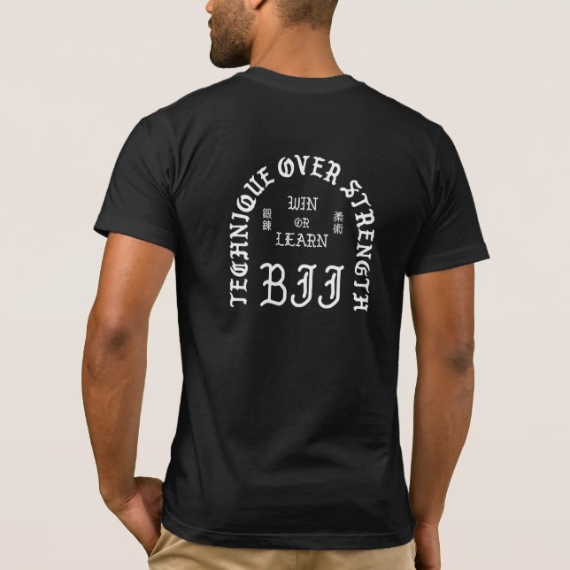 BJJ Blackletter (vitt) T Shirt (Baksida)