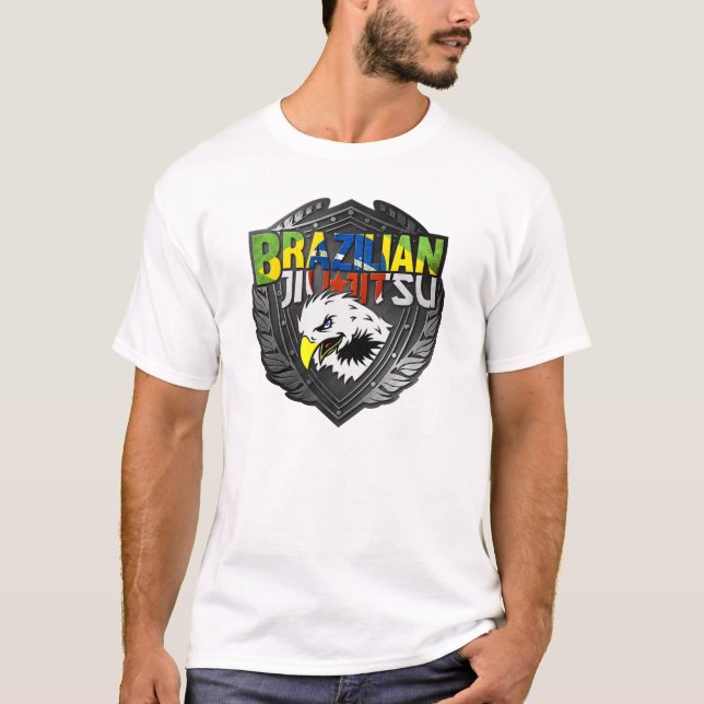 BJJ - Brasilian Jiu Jitsu Shield Tee (Framsida)