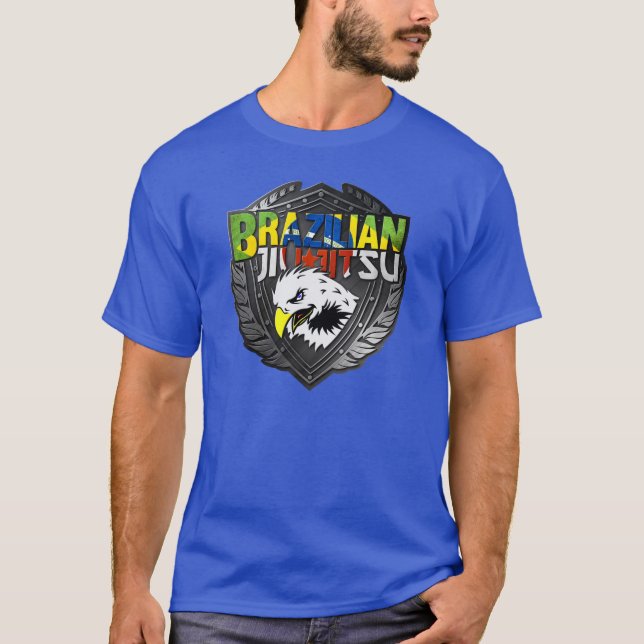 BJJ - Brasilian Jiu Jitsu Shield Tee Shirt (Framsida)