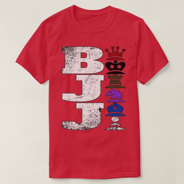 BJJ Brazilian Jiu Jitsu chess figurer T Shirt (Design framsida)